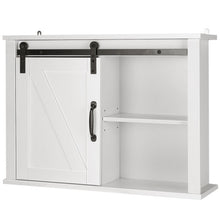 Load image into Gallery viewer, Bathroom Wall-Mounted Medicine Cabinet Organizer with Sliding Barn Door-White

