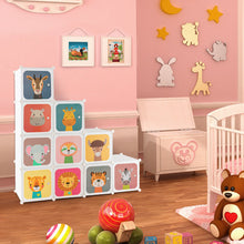 Load image into Gallery viewer, 8/12 Cube Kids Wardrobe Closet with Hanging Section and Doors-12 Cubes

