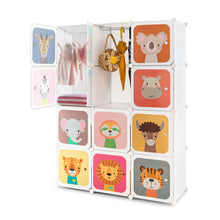 Load image into Gallery viewer, 8/12 Cube Kids Wardrobe Closet with Hanging Section and Doors-12 Cubes
