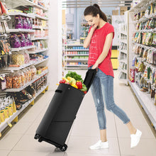 Load image into Gallery viewer, Folding Shopping Cart with 38 L Removable Waterproof Bag-Black
