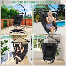 Load image into Gallery viewer, Hanging Rope Swing Chair with Soft Pillow and Cushions-Gray
