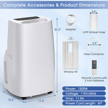 Load image into Gallery viewer, 14000 BTU(Ashrae) Portable Air Conditioner with Heater
