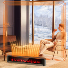 Load image into Gallery viewer, 1400W Electric Baseboard Heater with Realistic Multicolor Flame-Black

