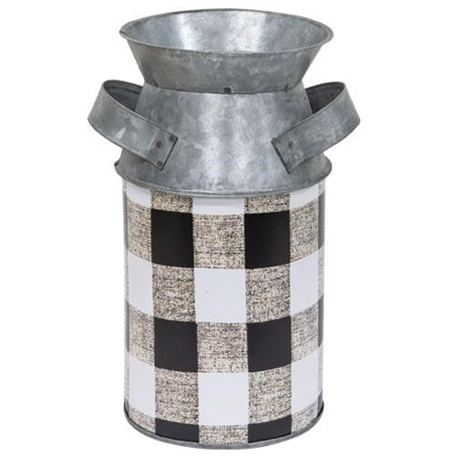 Black & White Buffalo Check Milk Can Small (Pack of 2)