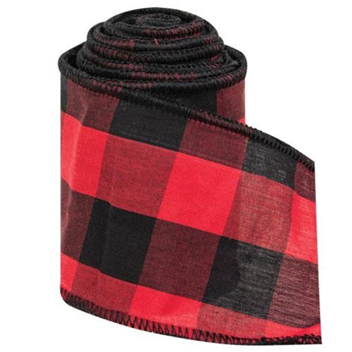 Wired Red & Black Buffalo Check Ribbon 3