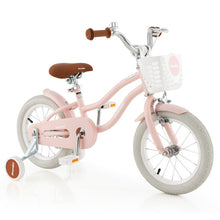 Load image into Gallery viewer, 14 Inch Kid&#39;s Bike with Removable Training Wheels and Basket-Pink
