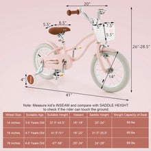 Load image into Gallery viewer, 14 Inch Kid&#39;s Bike with Removable Training Wheels and Basket-Pink
