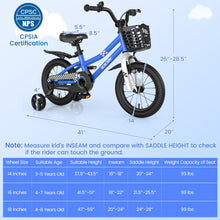 Load image into Gallery viewer, Kid&#39;s Bike with 2 Training Wheels for 3-5 Years Old-Navy
