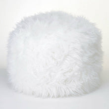 Load image into Gallery viewer, Furry White Ottoman Pouf or Seat
