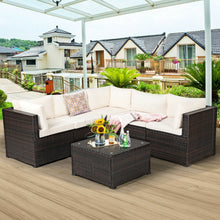 Load image into Gallery viewer, 6 Pieces Patio Furniture Sofa Set with Cushions for Outdoor-Beige
