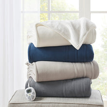 Load image into Gallery viewer, Fleece To Sherpa Heated Blanket - Twin ST54-0102 By Olliix
