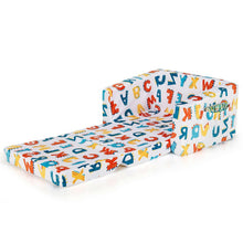 Load image into Gallery viewer, 2-in-1 Convertible Kids Sofa with Velvet Fabric-Multicolor
