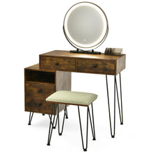Load image into Gallery viewer, Modern Dressing Table with Storage Cabinet-Rustic Brown
