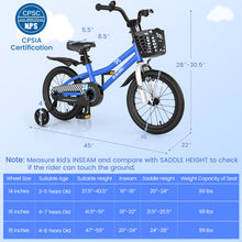 Load image into Gallery viewer, 16 Inch Kid&#39;s Bike with Removable Training Wheels-Navy
