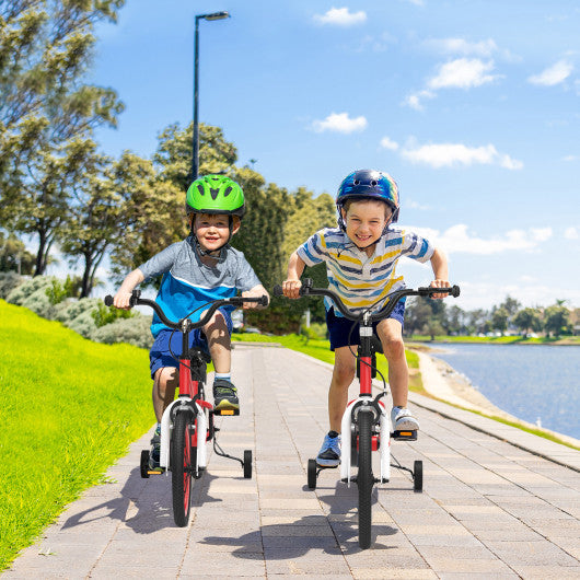 16 Inch Kid's Bike with Removable Training Wheels-Red