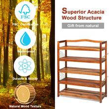 Load image into Gallery viewer, 5-Tier Wood Shoe Rack Freestanding Shoe Storage Organizer
