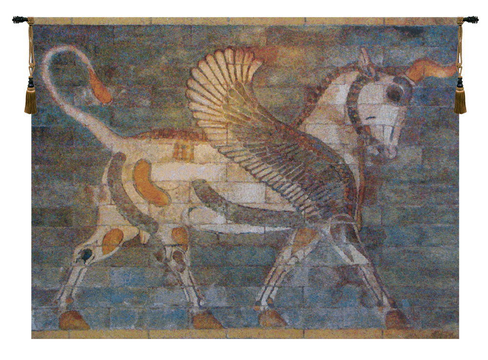 Winged Bull Belgian Tapestry Wall Art