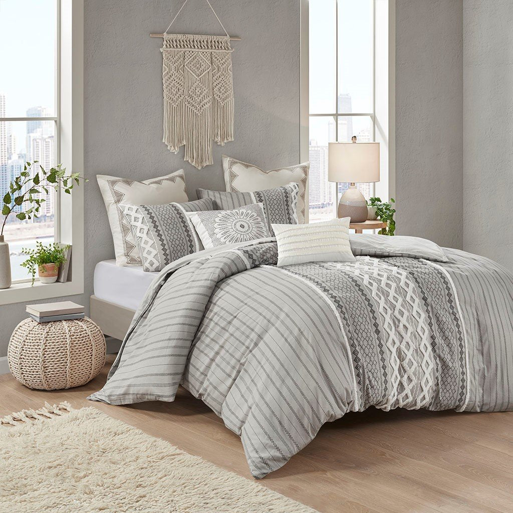 Ink+Ivy Imani 100% Cotton Comforter Mini Set - King/Cal King - Gray II10-1090 By Olliix