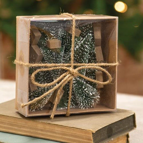 12/Set Mini Snowy Bottle Brush Trees (Pack of 2)
