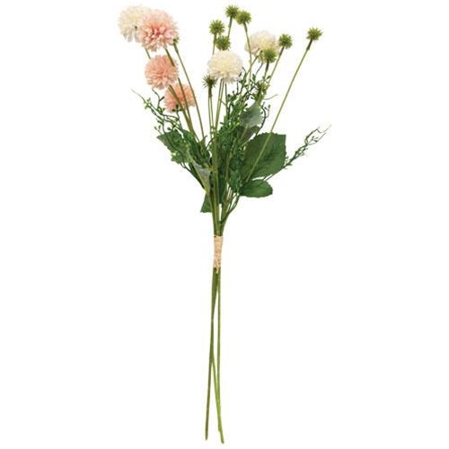 Pink & Cream Wildflower & Thistle Spray 24
