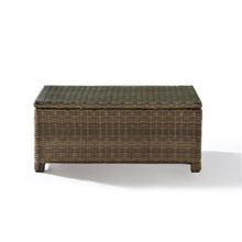Load image into Gallery viewer, Bradenton 4Pc Outdoor Wicker Conversation Set Sangria/Weathered Brown - Loveseat, Coffee Table, &amp; 2 Arm Chairs
