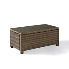 Load image into Gallery viewer, Bradenton 3Pc Outdoor Wicker Conversation Set Sangria/Weathered Brown - Loveseat, Arm Chair, &amp; Coffee Table
