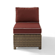 Load image into Gallery viewer, Bradenton Outdoor Wicker Sectional Center Chair Sangria/Weathered Brown
