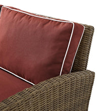 Load image into Gallery viewer, Bradenton Outdoor Wicker Sectional Left Side Loveseat Sangria/Weathered Brown
