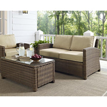 Load image into Gallery viewer, Bradenton 2Pc Outdoor Wicker Conversation Set Sand/Weathered Brown - Loveseat &amp; Coffee Table
