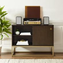 Load image into Gallery viewer, Byron Media Console Dark Brown/Gold
