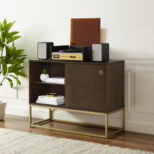 Load image into Gallery viewer, Byron Media Console Dark Brown/Gold
