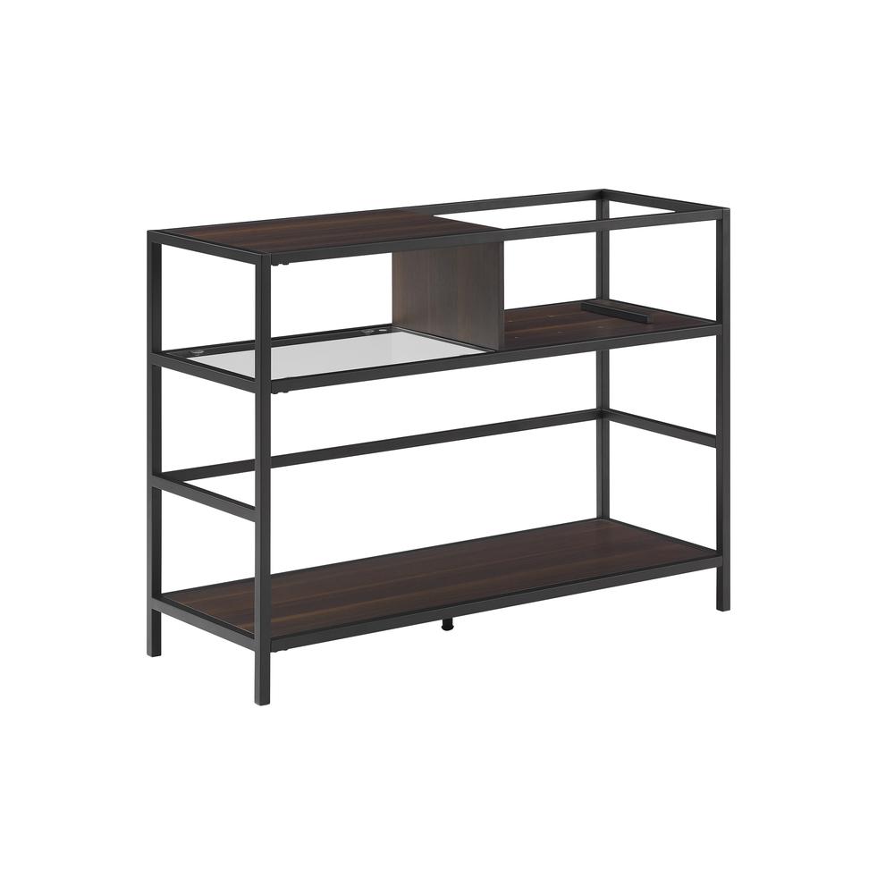 Provo Record Storage Console Matte Black/Brown