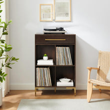 Load image into Gallery viewer, Juno Record Storage Cube Bookcase Dark Brown
