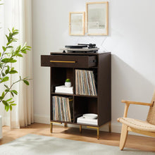 Load image into Gallery viewer, Juno Record Storage Cube Bookcase Dark Brown
