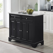 Load image into Gallery viewer, Avery Kitchen Island/Cart Distressed Black/ White Marble

