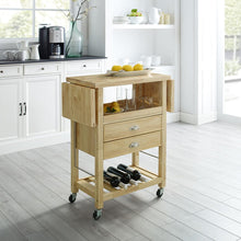 Load image into Gallery viewer, Bristol Double Drop Leaf Kitchen Cart Natural
