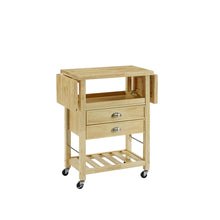 Load image into Gallery viewer, Bristol Double Drop Leaf Kitchen Cart Natural
