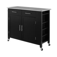 Load image into Gallery viewer, Savannah Stainless Steel Top Full-Size Kitchen Island/Cart Black/Stainless Steel
