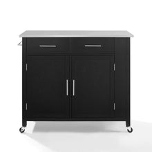 Load image into Gallery viewer, Savannah Stainless Steel Top Full-Size Kitchen Island/Cart Black/Stainless Steel
