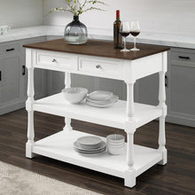 Load image into Gallery viewer, Caitlyn Wood Top Kitchen Island White/Dark Brown
