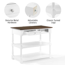 Load image into Gallery viewer, Caitlyn Wood Top Kitchen Island White/Dark Brown
