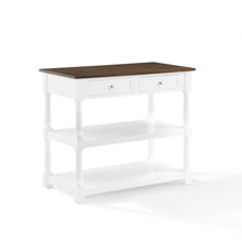 Load image into Gallery viewer, Caitlyn Wood Top Kitchen Island White/Dark Brown
