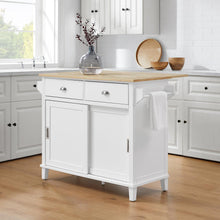 Load image into Gallery viewer, Cora Drop Leaf Kitchen Island White/Natural
