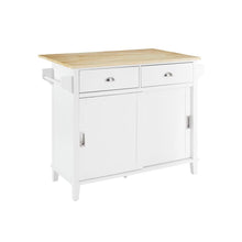 Load image into Gallery viewer, Cora Drop Leaf Kitchen Island White/Natural
