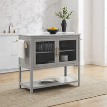 Load image into Gallery viewer, Katrina Kitchen Island Gray/White Marble
