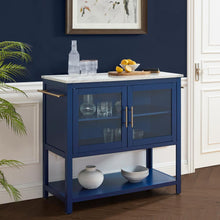 Load image into Gallery viewer, Katrina Kitchen Island Navy/White Marble
