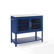 Load image into Gallery viewer, Katrina Kitchen Island Navy/White Marble
