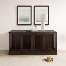 Load image into Gallery viewer, Winslow Medium Credenza Pet Crate Dark Brown
