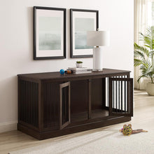 Load image into Gallery viewer, Winslow Medium Credenza Pet Crate Dark Brown
