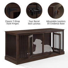 Load image into Gallery viewer, Winslow Medium Credenza Pet Crate Dark Brown

